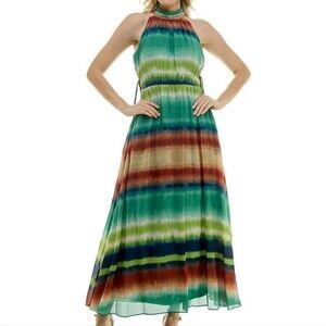Taylor Women's Sleeveless Striped Chiffon Dress Size 6